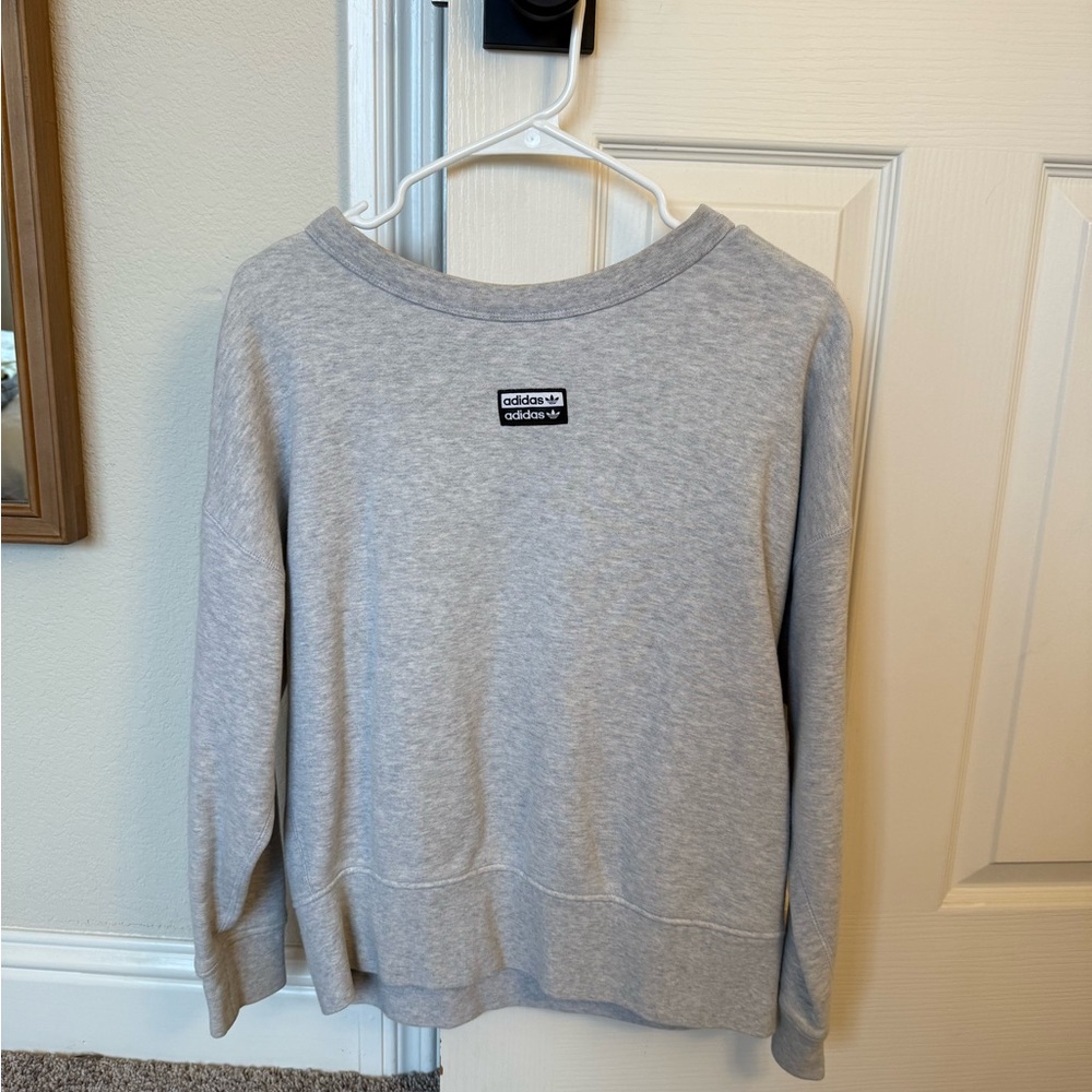 Adidas Cream and Gray Knit Top